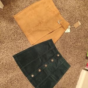 Forever 21 skirts corduroy green and beige